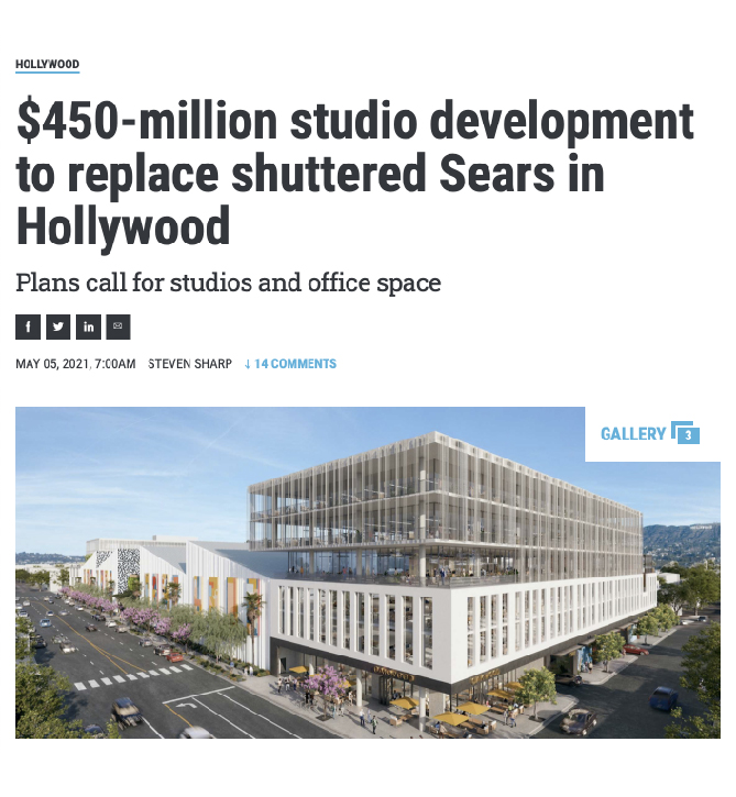 $450-million studio development to replace shuttered Sears in Hollywood