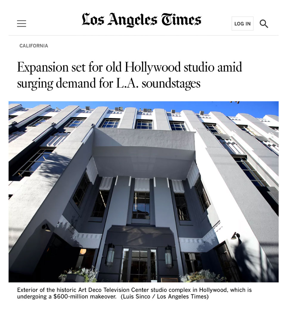Expansion set for old Hollywood studio amid surging demand for L.A. soundstages