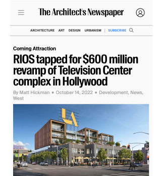 RIOS tapped for $600 million revamp of Television Center complex in Hollywood