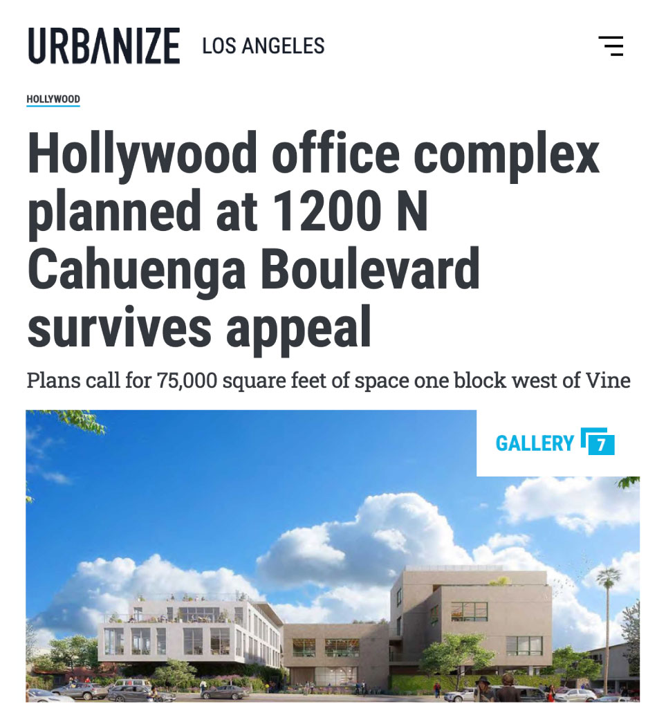 Hollywood Office Complex Planned at 1200 N Cahuenga Boulevard Survives Appeal