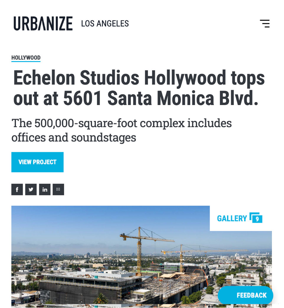 Echelon Studios Hollywood tops out at 5601 Santa Monica Blvd.
